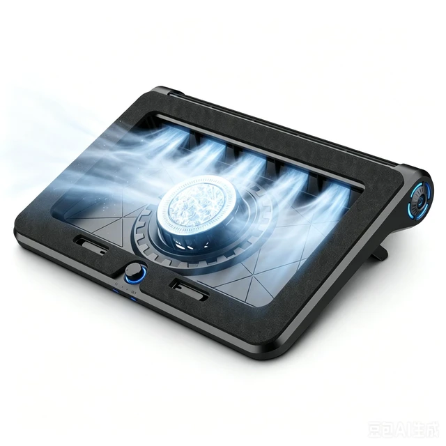 Main image of Gaming Laptop Cooling Pad with 5-Fan &Thermoelectric CoolerDouble Cooling | Dual Air Intake,Low Noise70dB,Soft Blue Light ,5 Tilt Angles ,Suitable for 15.6-19In Laptops