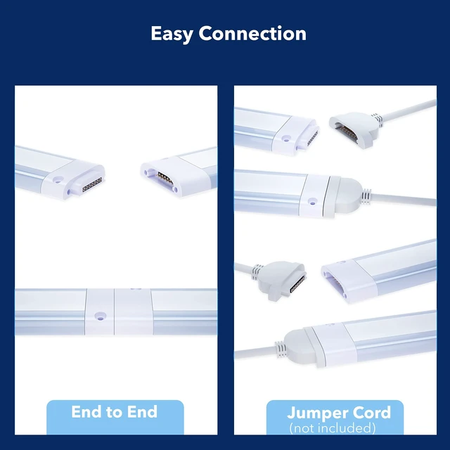 Alt view image 6 of 7 - LED Smart Under Desk Lights Plug in White & RGB Color Changing Dimmable with Remote. Alexa, Google Enabled. Under Counter Lighting Bar for Kitchen, Shelf, Cupboard, Cabinet, Monitor (1-Bar Kit, 12")