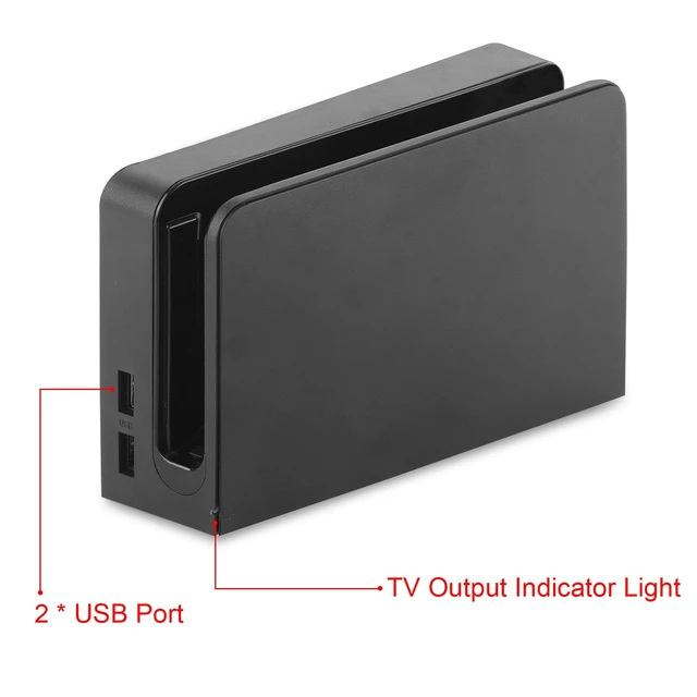 Alt view image 3 of 6 - Dock Station for Nintendo Switch/Switch OLED with LAN Port,3-1 Switch Docking Station Set for TV with 1080P HDMI Cable and AC Adapter,Dock Base Charging Dock Station for Nintendo Switch/OLED (Black)