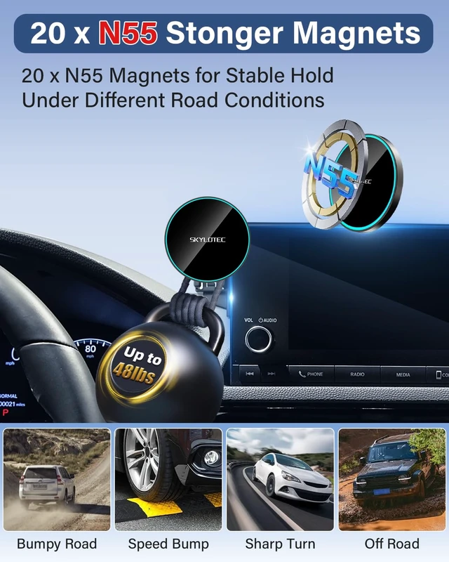 Alt view image 4 of 7 - SKYLOTEC Magnetic Charger Phone Mount for BMW 4 Series 2021-2023 | 15W Magsafe Charger for 3 Series 2019-2022/2 Series 2022-2024, 10.25-inch Screen Cradles Magnets for iPhone Samsung