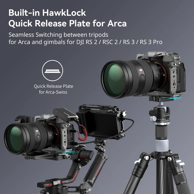 Alt view image 6 of 7 - SmallRig HawkLock Cage for Sony A7R V/ A7 IV/ A7S III/ A7R IV/A 1 | Quick Release Plate For Arca-Swiss, Full Access To Camera Controls, Anti-Scratch Design