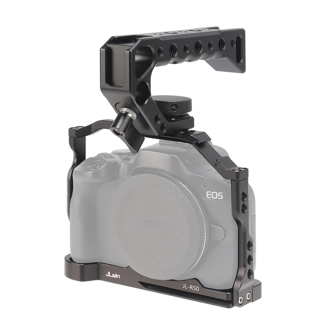 Main image of Hersmay R50 Cage with Top Handle,Aluminium Alloy Camera Cage for Canon EOS R50 Mirrorless Cameras, Vlogging Video Shooting Filmmaking Rig Stabilizer with 1/4" Mounting and 3/8" Arri Locating Hole