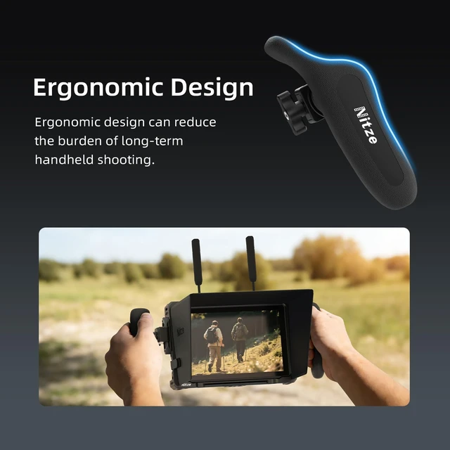 Alt view image 3 of 7 - Nitze Side Handle Kit with NATO Clamp - PA32C | 360° Adjustable, Left and Right Side Handles, For Smartphone / iPad / Monitor / Camera Cages