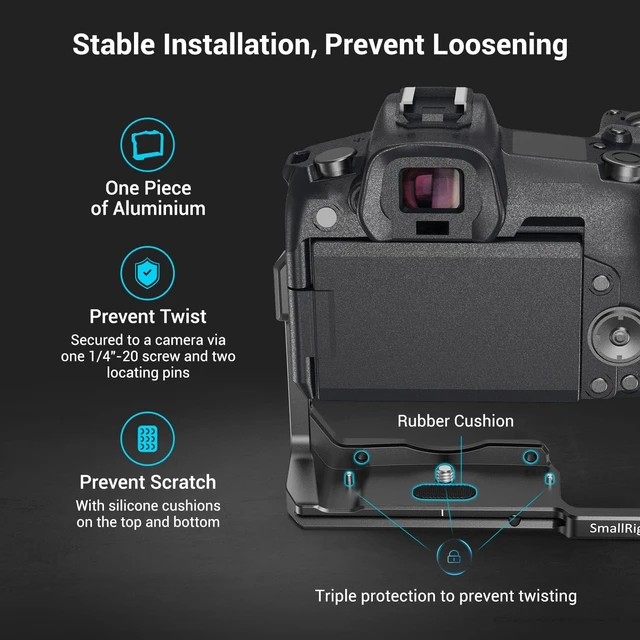 Alt view image 2 of 7 - SMALLRIG Camera Cage for Canon R, Built-in Cold Shoe, Anti-Twist CCC2803