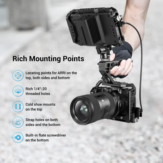 Alt view image 4 of 7 - SMALLRIG Camera Cage for Canon R, Built-in Cold Shoe, Anti-Twist CCC2803