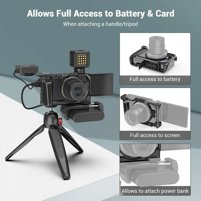 Alt view image 3 of 7 - SMALLRIG Camera Cage for Sony ZV-1 II/ZV-1F/ZV-1 | with Silicone Grip and Cold Shoe Mount