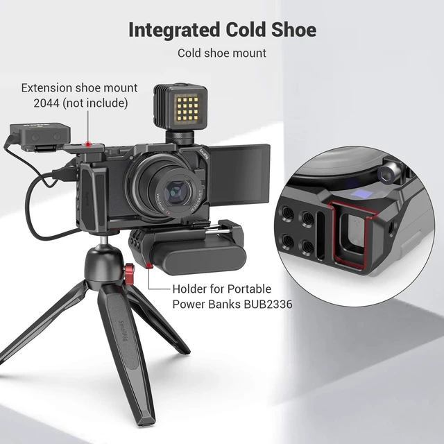 Alt view image 4 of 7 - SMALLRIG Camera Cage for Sony ZV-1 II/ZV-1F/ZV-1 | with Silicone Grip and Cold Shoe Mount