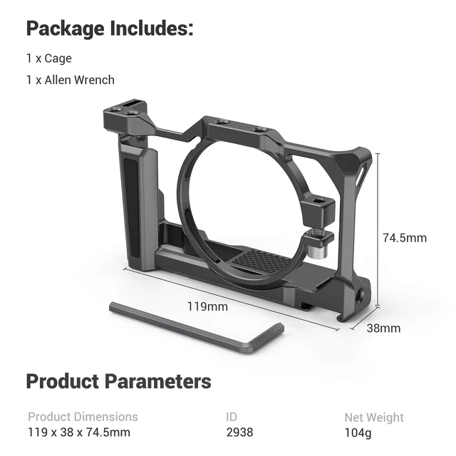 Alt view image 7 of 7 - SMALLRIG Camera Cage for Sony ZV-1 II/ZV-1F/ZV-1 | with Silicone Grip and Cold Shoe Mount