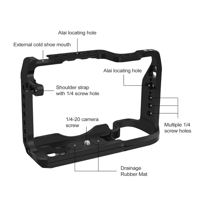 Alt view image 3 of 7 - EOS RP Cage, EOS RP Camera Cage for Canon EOS RP | With Cold Shoe Mount,Compatible with ARRI 3/8"Interface or Left/Right Side Handle