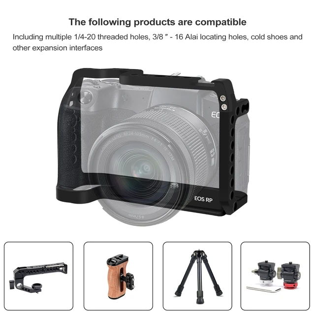 Alt view image 4 of 7 - EOS RP Cage, EOS RP Camera Cage for Canon EOS RP | With Cold Shoe Mount,Compatible with ARRI 3/8"Interface or Left/Right Side Handle