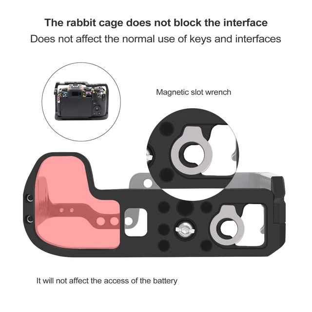 Alt view image 7 of 7 - EOS RP Cage, EOS RP Camera Cage for Canon EOS RP | With Cold Shoe Mount,Compatible with ARRI 3/8"Interface or Left/Right Side Handle