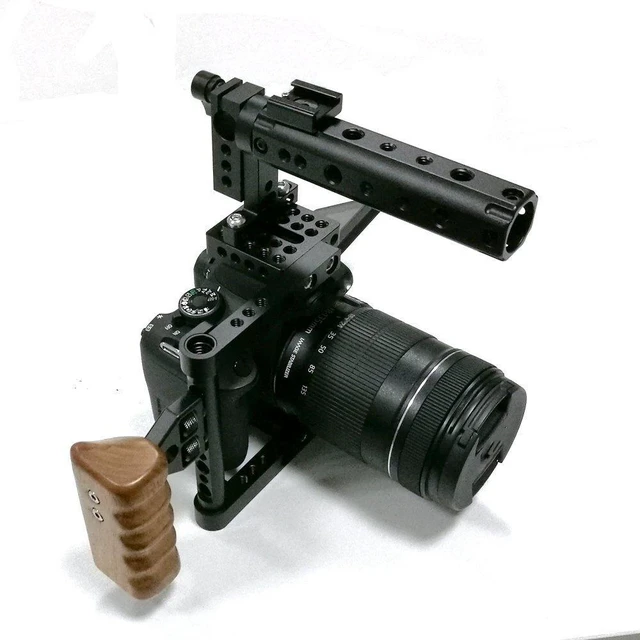Alt view image 2 of 7 - CAMVATE DSLR Camera with Cage Top Handle Wood Grip for 600D 70D 80D - 1373