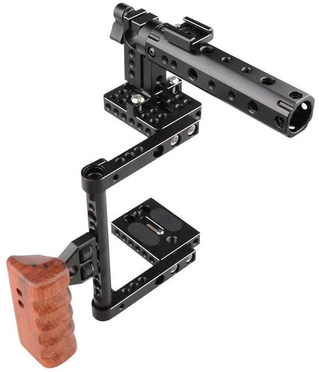 Alt view image 7 of 7 - CAMVATE DSLR Camera with Cage Top Handle Wood Grip for 600D 70D 80D - 1373