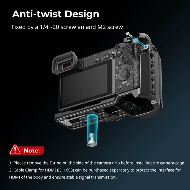 Alt view image 2 of 7 - SmallRig Cage with Silicone Handgrip & Cold Shoe for Sony a6100, a6300, a6400-3164