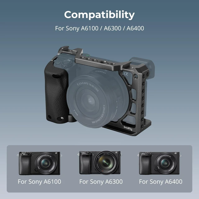Alt view image 4 of 7 - SmallRig Cage with Silicone Handgrip & Cold Shoe for Sony a6100, a6300, a6400-3164
