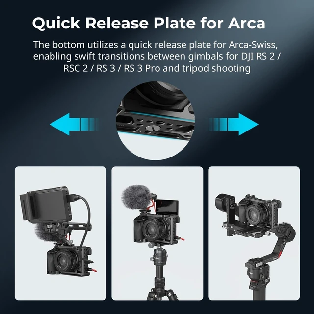 Alt view image 7 of 7 - SmallRig Cage with Silicone Handgrip & Cold Shoe for Sony a6100, a6300, a6400-3164