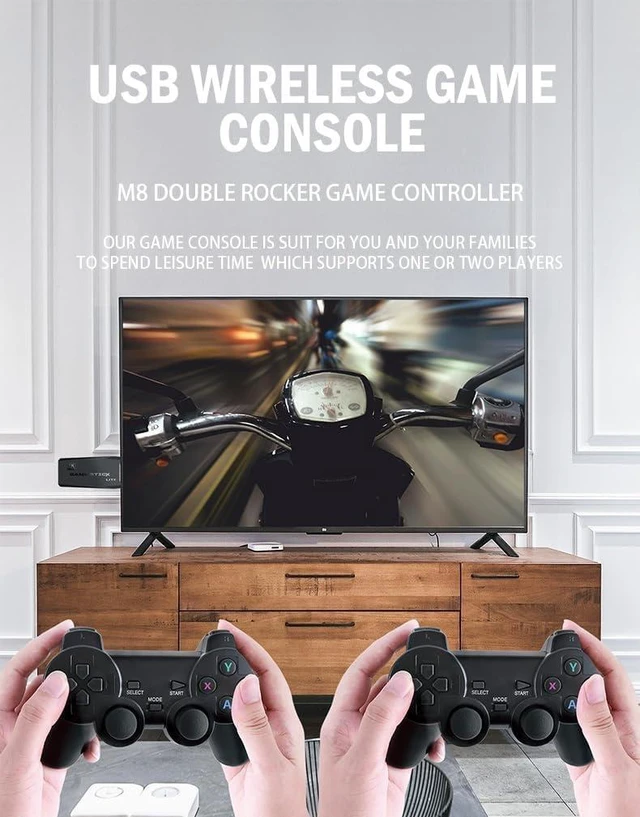 Alt view image 2 of 7 - 2027 Retro Game Console, 20,786+ Gaming Stick with Classic Video Games,64GB | 27 Emulators Gaming Stick, 4K HD Plug & Play Game Console Compatible with TV PC Projector with 2 Wireless Controllers