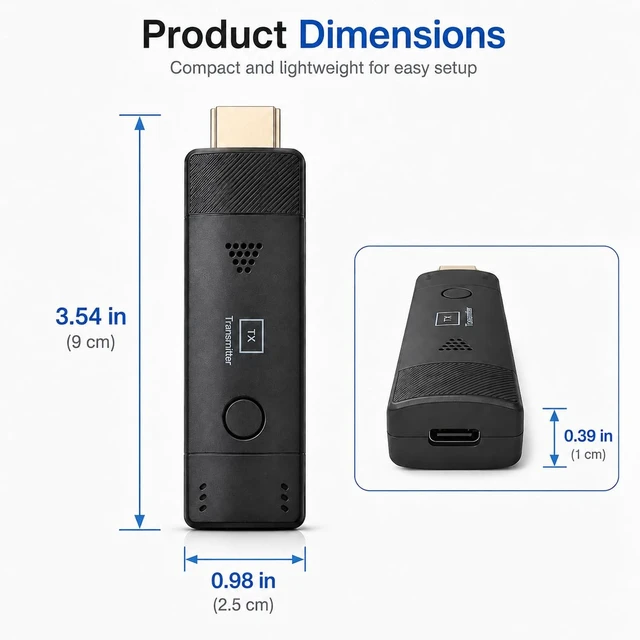 Alt view image 4 of 7 - mvthenxi 2026 Upgraded Wireless HDMI Extender, 164ft Ultra-Long Range, 1080P, Dual-Band 2.4G/5G, Plug & Play, Universal A/V Kit for Laptop/PC/Projector/TV Box/Security Camera