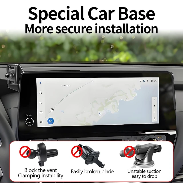 Alt view image 4 of 7 - Car Magnetic Phone Mount for Toyota Grand Highlander 2024 2025 2026 and Grand Highlander Hybrid 2024-2026 Auto Accessories Best Cellphone Holder Fast 15W Wireless Charger Cell Phones Charging Stand