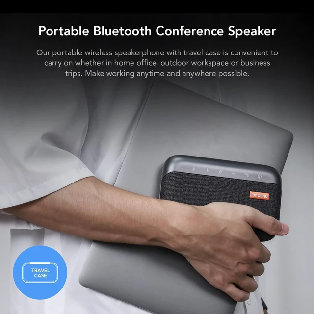 Alt view image 4 of 7 - NUROUM A05B(2nd Gen) Bluetooth Conference Speaker and Microphone, Portable Wireless Speakerphone with Noise Canceling Mic, 16ft Voice Picked Up Computer Speakers for Desktop PC/Laptop/Business Trips