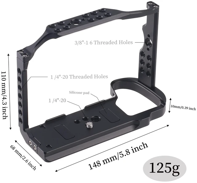 Alt view image 4 of 7 - Hersmay X-H2/X-H2S Camera Cage with Top Handle for Fujifilm X-H2 X-H2S Mirrorless Digital Camera Aluminum Alloy Film Movie Making Camera Video Cage with Shoe Mount
