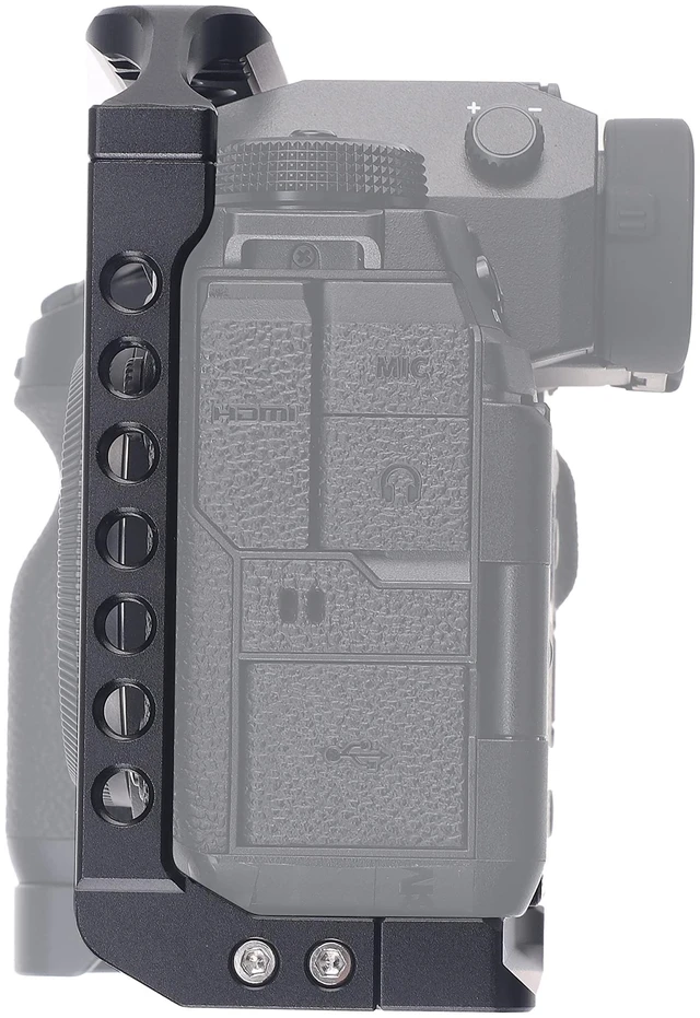 Alt view image 7 of 7 - Hersmay X-H2/X-H2S Camera Cage with Top Handle for Fujifilm X-H2 X-H2S Mirrorless Digital Camera Aluminum Alloy Film Movie Making Camera Video Cage with Shoe Mount