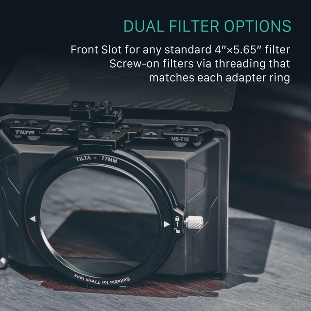 Alt view image 4 of 7 - Tilta Mini Matte Box | 15mm Rod Adapter & 4 Lens Adapters | Lightweight | Filter Support | Top Flag | Dual Cold Shoe Mount | Designed for Mirrorless, DSLR | MB-T15