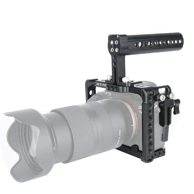 Alt view image 5 of 7 - NICEYRIG Camera Cage Kit for Sony A7RIII/ A7RIV/ A7III/ A7SIII/ A7RII- 190 | Built in Cold Shoe with Cheese Top Handle and Cable Lock HDMI Clamp for Sony A7SII/ A7II/ A9