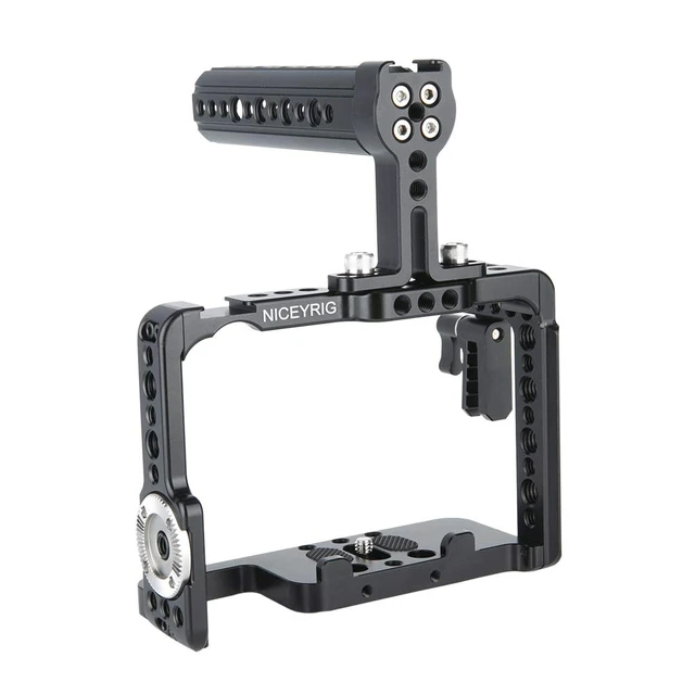 Alt view image 7 of 7 - NICEYRIG Camera Cage Kit for Sony A7RIII/ A7RIV/ A7III/ A7SIII/ A7RII- 190 | Built in Cold Shoe with Cheese Top Handle and Cable Lock HDMI Clamp for Sony A7SII/ A7II/ A9