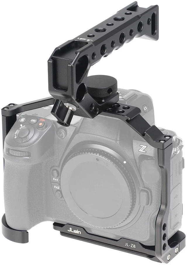 Main image of Z8 Cage Support, Hersmay Video Stabilizer Camera Cage with Top Handle for Nikon Z8 Camera Cage Accessories DSLR Rig with Cold Shoe,Handle Locating Holes,Multiple 1/4" 3/8" Screw Holes