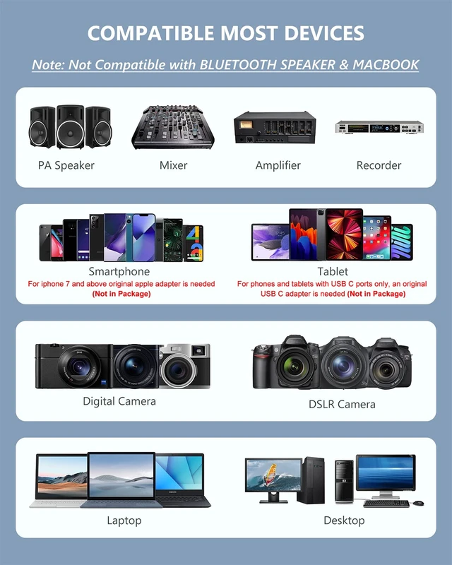 Alt view image 2 of 7 - Wireless Microphone System for PA Speaker, Camera, Recording, Teaching | Headset/Stand/Lavalier MicRechargeable Bodypack Transmitter Receiver for Vlogging or Speech