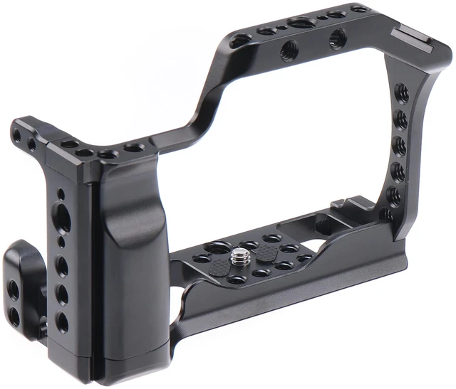 Main image of Hersmay EOS M50 Mark II Camera Cage for Canon EOS M50II M50 M5 Mirrorless Vlogging Camera Kit with Cold Shoe,Handle Locating Holes,Multiple 1/4" 3/8" Screw Holes