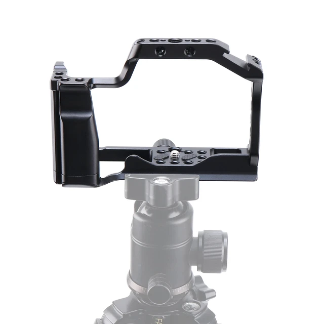 Alt view image 2 of 6 - Hersmay EOS M50 Mark II Camera Cage for Canon EOS M50II M50 M5 Mirrorless Vlogging Camera Kit with Cold Shoe,Handle Locating Holes,Multiple 1/4" 3/8" Screw Holes