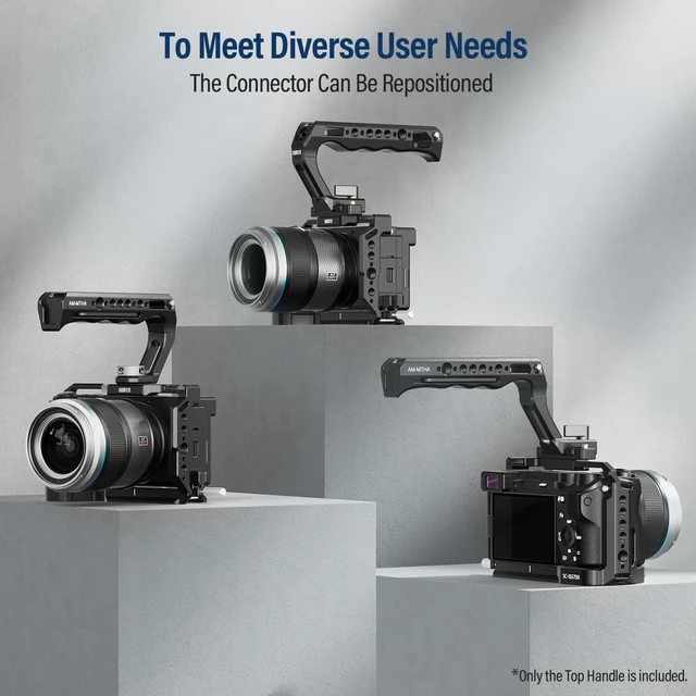 Alt view image 4 of 7 - SIRUI Top Handle with Locating Mount for ARRI and NATO Mount, All-Aluminium Camera Cage Handle Grip with Cold Shoe with Safety Pin, Multiple Threaded Holes, AM-MTHA, Pack of 1