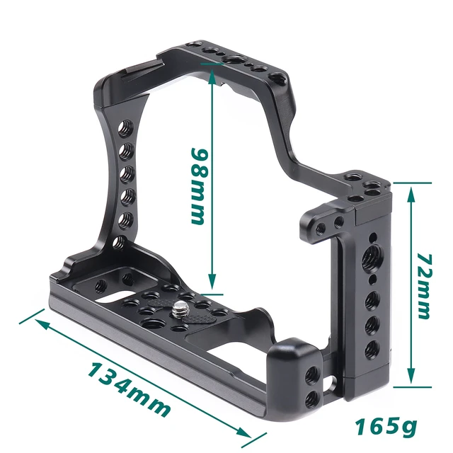 Alt view image 5 of 6 - Hersmay EOS M50 Mark II Camera Cage for Canon EOS M50II M50 M5 Mirrorless Vlogging Camera Kit with Cold Shoe,Handle Locating Holes,Multiple 1/4" 3/8" Screw Holes