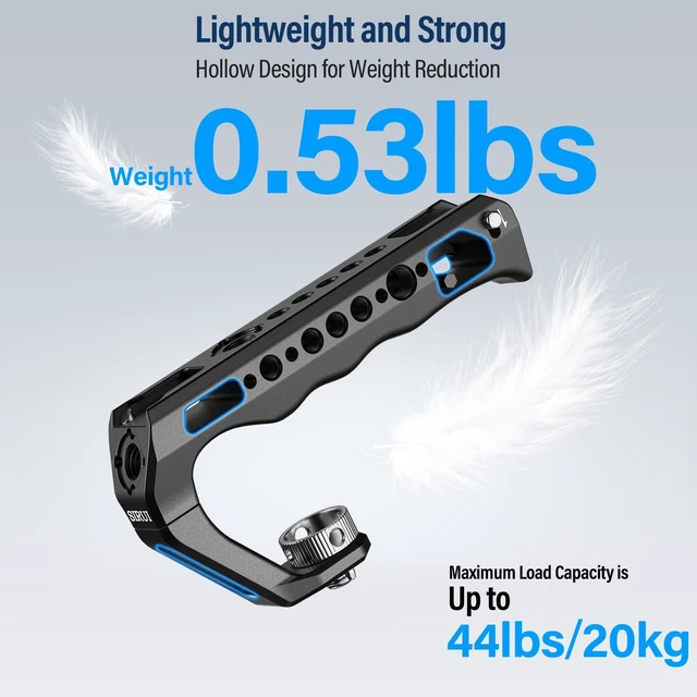 Alt view image 7 of 7 - SIRUI Top Handle with Locating Mount for ARRI and NATO Mount, All-Aluminium Camera Cage Handle Grip with Cold Shoe with Safety Pin, Multiple Threaded Holes, AM-MTHA, Pack of 1