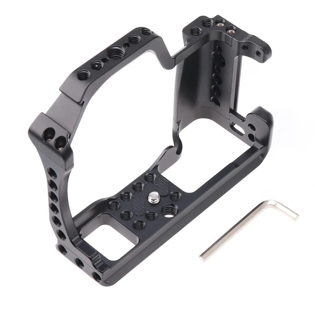 Alt view image 6 of 6 - Hersmay EOS M50 Mark II Camera Cage for Canon EOS M50II M50 M5 Mirrorless Vlogging Camera Kit with Cold Shoe,Handle Locating Holes,Multiple 1/4" 3/8" Screw Holes