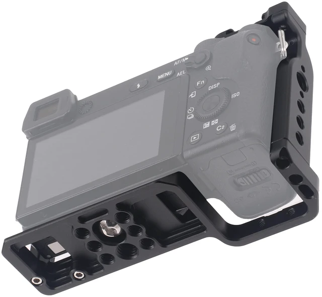 Alt view image 5 of 7 - Hersmay A6500/A6400/A6300 Camera Cage Video Stabilizer with Top Handle for Sony A6500 A6400 A6300 A6000 A6100 Cameas DSLR Rig with Cold Shoe,Handle Locating Holes,Multiple 1/4" 3/8" Screw Holes