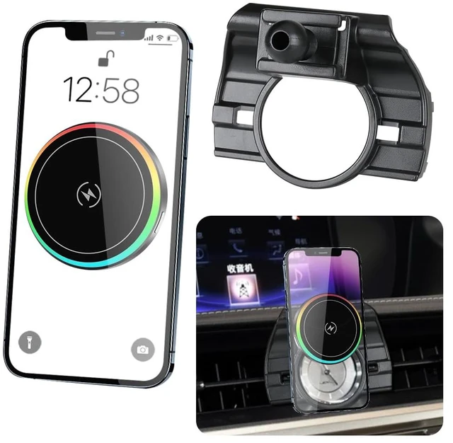Main image of LUNQIN Car Magnetic Phone Mount for Lexus ES 2013 2014 2015 2016 2017 2018 ES350 ES300h Auto Interior Accessories Best Cellphone Holder Fast 15W Wireless Charger Cell Phones Charging Screen Stand