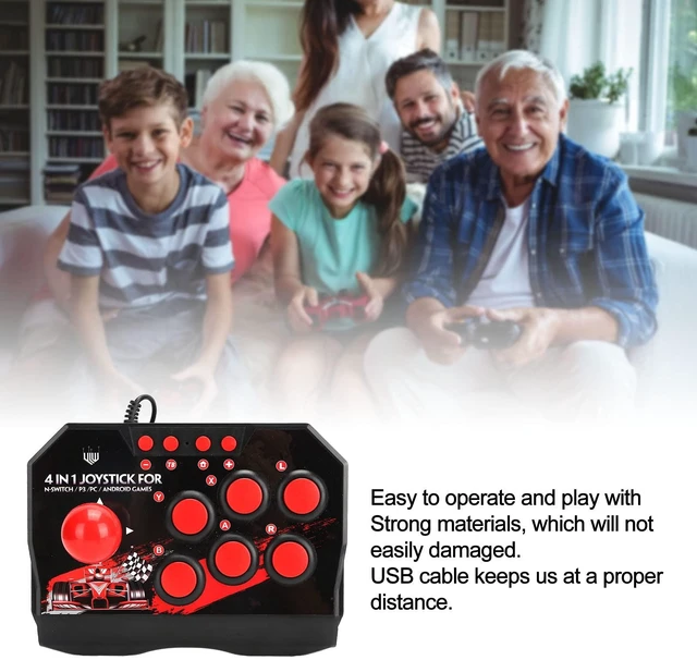 Alt view image 2 of 7 - EBTOOLS Portable Fight Stick, Fighting Stick Fighter USB Joystick Stick Buttons Controller for Switch/PC/PS3