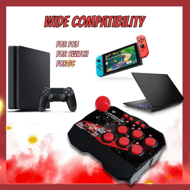 Alt view image 4 of 7 - EBTOOLS Portable Fight Stick, Fighting Stick Fighter USB Joystick Stick Buttons Controller for Switch/PC/PS3