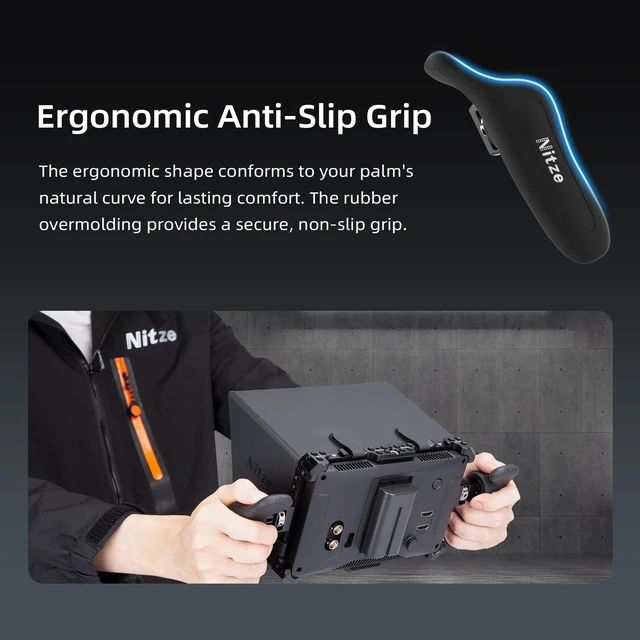Alt view image 2 of 7 - Nitze Side Handle Kit with 1/4" Screw and Retractable Locating Pins- PA32D | 360° Adjustable, Left and Right Side Handles, For Smartphone / iPad / Monitor / Camera Cages