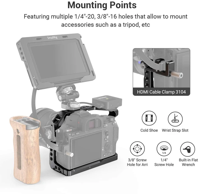 Alt view image 5 of 6 - SmallRig A7 III / A7R III / A9 Cage | for Sony Alpha 7 III / Alpha 7R III / Alpha 9, Multiple Mounting Points
