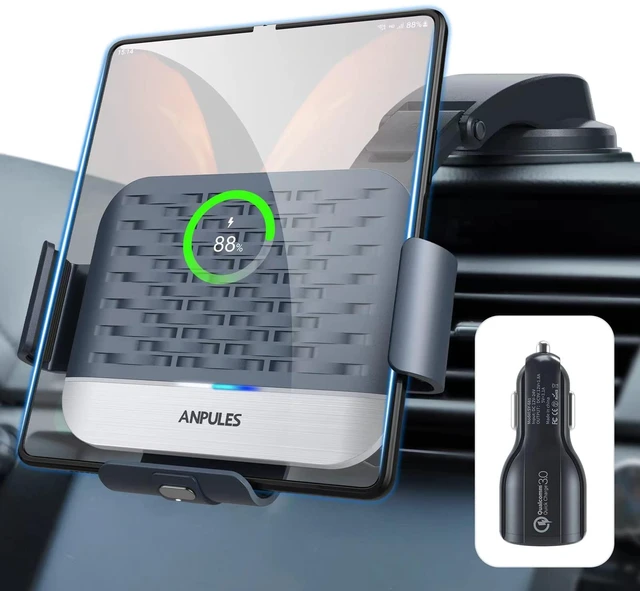 Main image of Wireless Car Charger Mount,Phone Holder for Galaxy Z Fold 8 Ultra 7/6/5/4 | (Not for Z Fold8 Wide) Auto Clamp Dual Coil Fast Wireless Charging Car Vent Phone Holder,for iPhone 17,16,15,14 Series