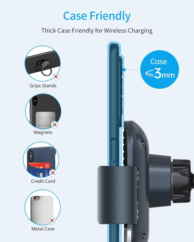 Alt view image 6 of 7 - Wireless Car Charger Mount,Phone Holder for Galaxy Z Fold 8 Ultra 7/6/5/4 | (Not for Z Fold8 Wide) Auto Clamp Dual Coil Fast Wireless Charging Car Vent Phone Holder,for iPhone 17,16,15,14 Series