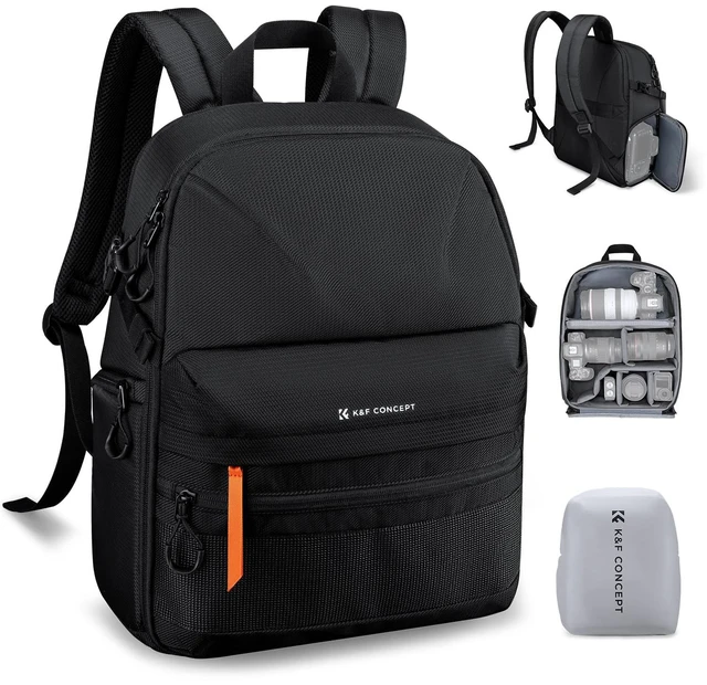 Main image of K&F CONCEPT Ultra Lightweight Camera Backpack, Camera Bag with Rain Cover | 2 Cameras+3-5 Lenses, 15.8in Laptop Compartment, with Rain Cover & Tripod Strap, Quick Access, for Canon/Sony/Nikon, B23