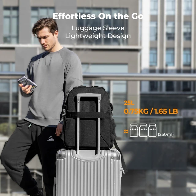 Alt view image 6 of 7 - K&F CONCEPT Ultra Lightweight Camera Backpack, Camera Bag with Rain Cover | 2 Cameras+3-5 Lenses, 15.8in Laptop Compartment, with Rain Cover & Tripod Strap, Quick Access, for Canon/Sony/Nikon, B23