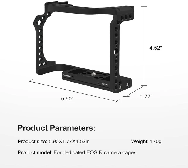 Alt view image 3 of 7 - EOS R Camera Cage, EOS R Cage for Canon EOS R Camera Case Camera Rig Cold Shoe