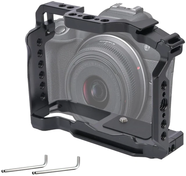 Main image of EOS R100/R50 Camera Cage for Canon EOS R100 R50 Camera | EOS R50/R100 Cage with Cold Shoe Mount,Compatible with ARRI 3/8" Interface and Left/Right Side Handle