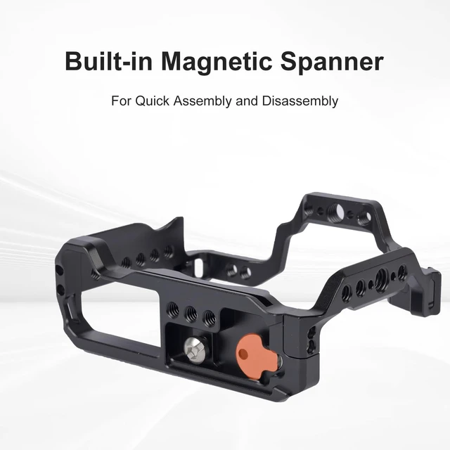 Alt view image 3 of 6 - EOS R100/R50 Camera Cage for Canon EOS R100 R50 Camera | EOS R50/R100 Cage with Cold Shoe Mount,Compatible with ARRI 3/8" Interface and Left/Right Side Handle